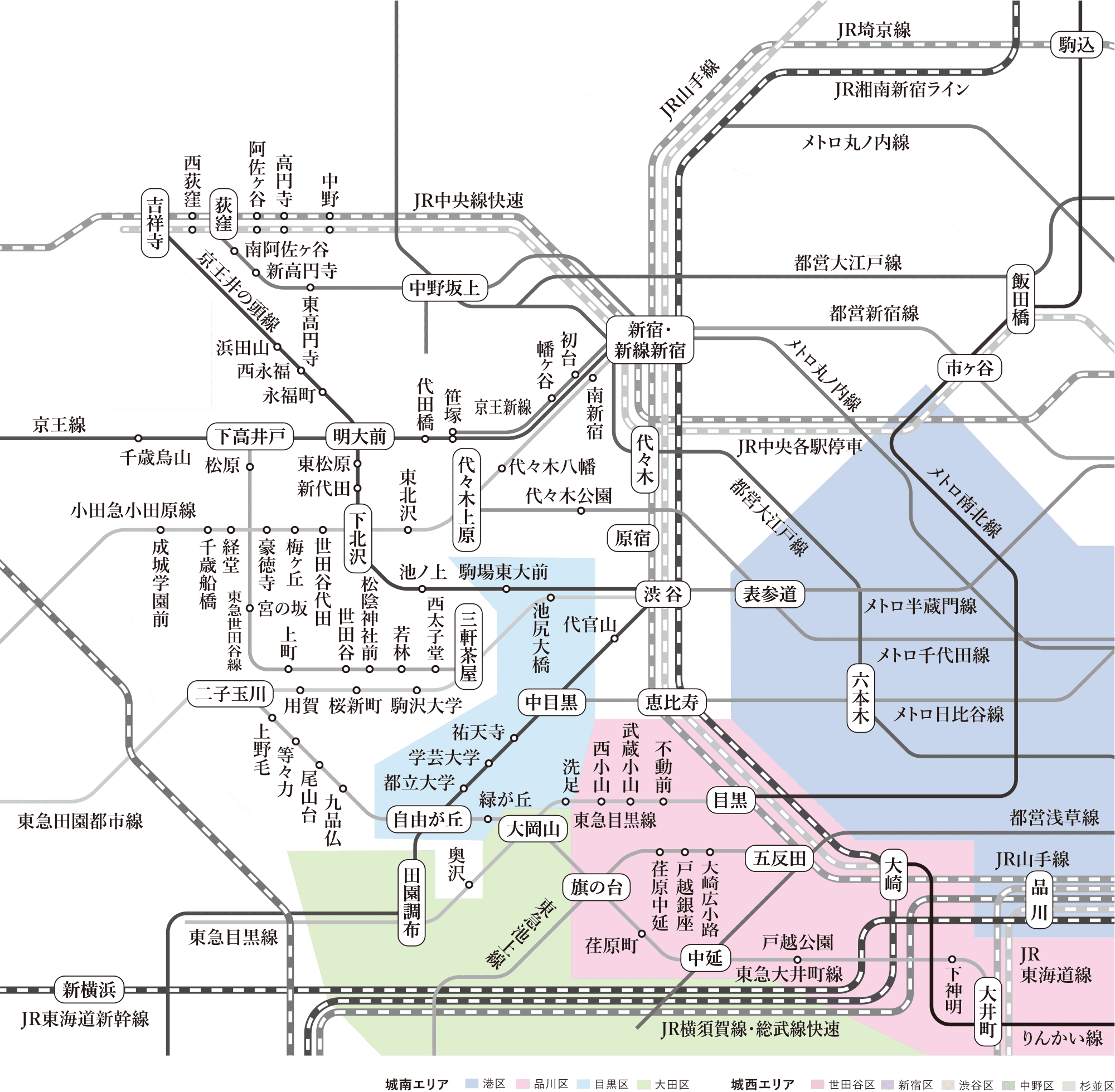 城南エリア アクセスマップ