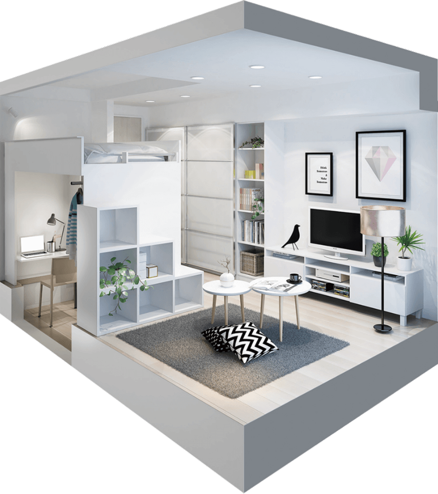 空間設計を駆使、機能を凝縮した“立体”の住まい